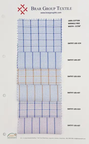 Twill weave shirting fabric swatch card by Brar Group
