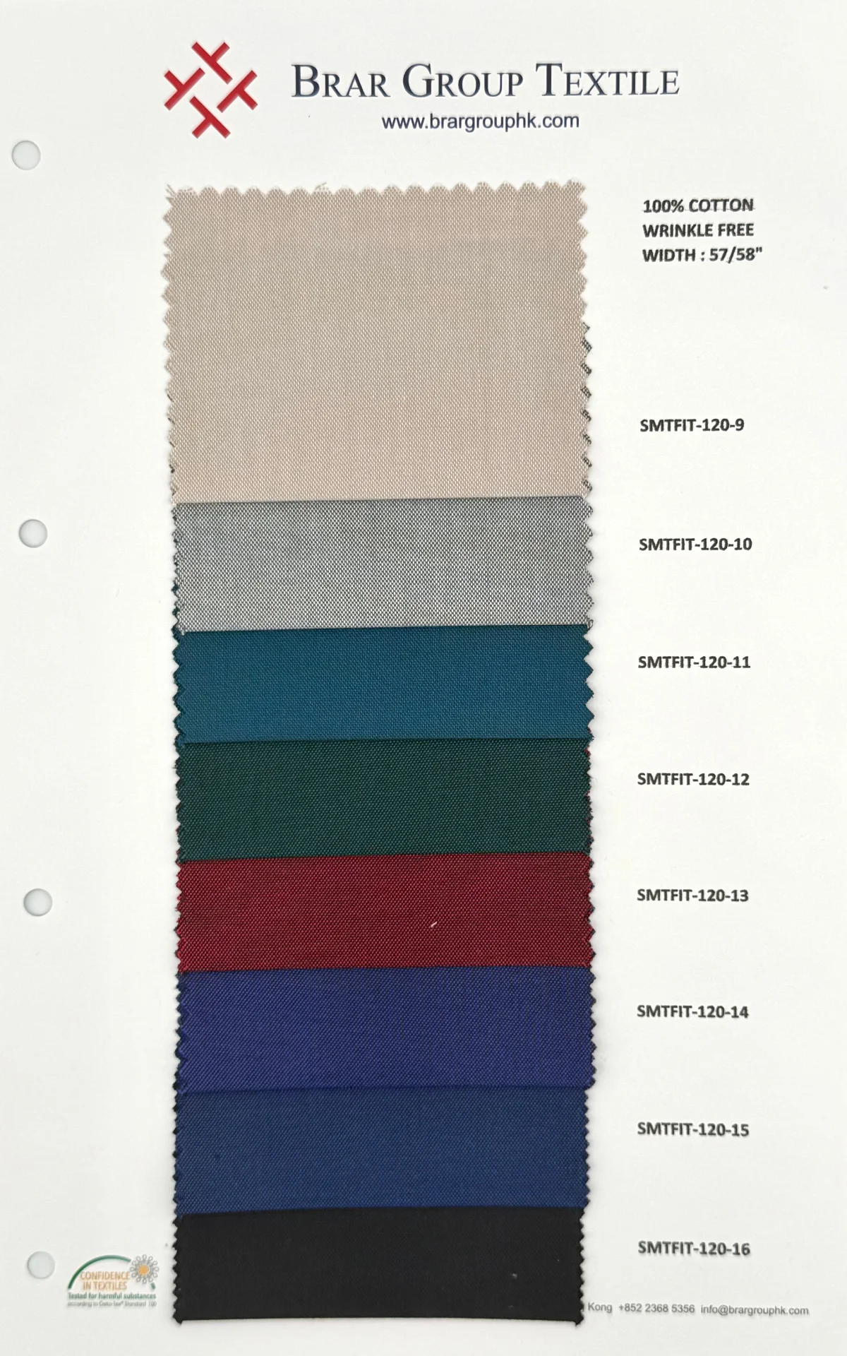 Diamond dobby shirting fabric swatch card sample